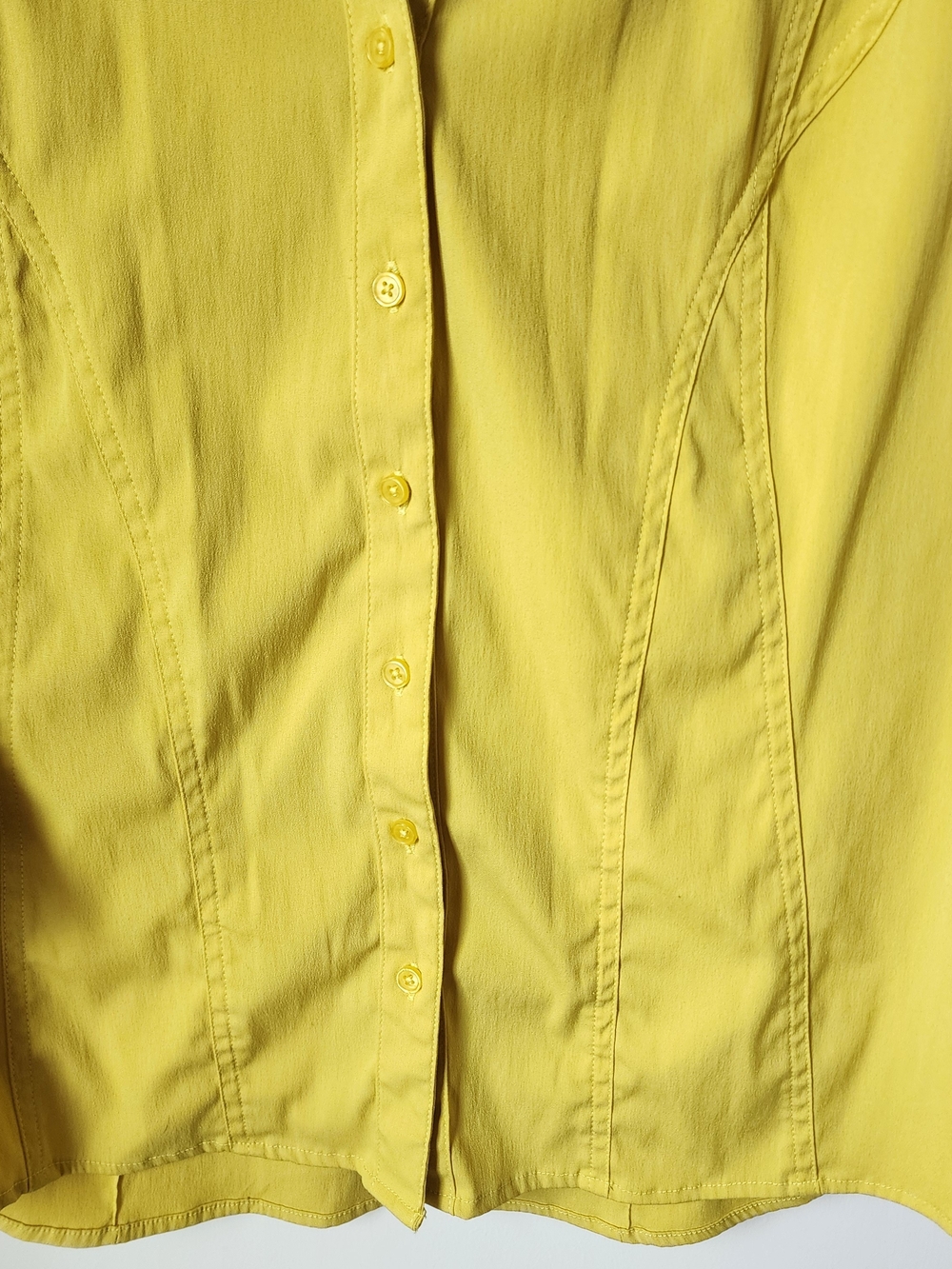 Button-Front Blouse - Yellow - Picture 7 of 13
